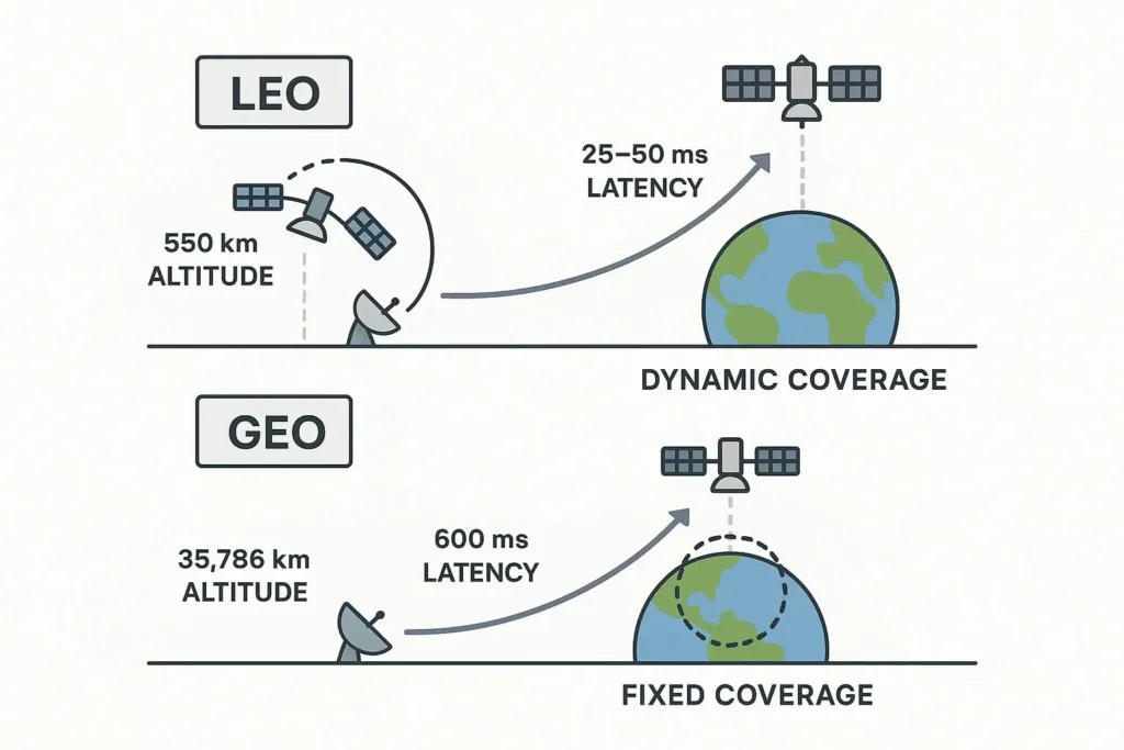 Internet via satélite LEO vs GEO